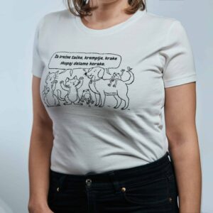 Majica "Za srečne tačke, kremplje, krake skupaj delamo korake."